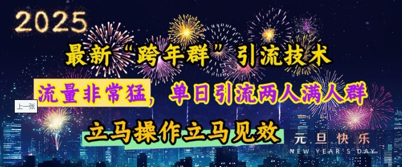 最新“跨年群”引流,流量非常猛,单日引流两人满人群,立马操作立马见效【揭秘】-网创星球