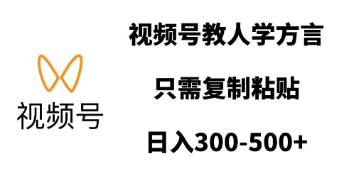 视频号教人学方言,只需复制粘贴,日入多张-网创星球