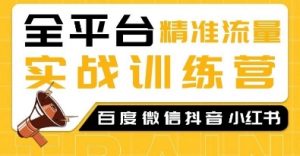 全平台精准流量实战训练营,百度微信抖音小红书SEO引流教程-网创星球
