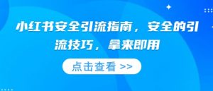 小红书安全引流指南，安全的引流技巧，拿来即用-网创星球