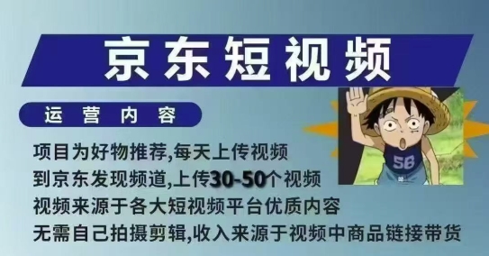 京东短视频带货课,无需自己拍摄剪辑,保姆式教学,两天快速上手-网创星球