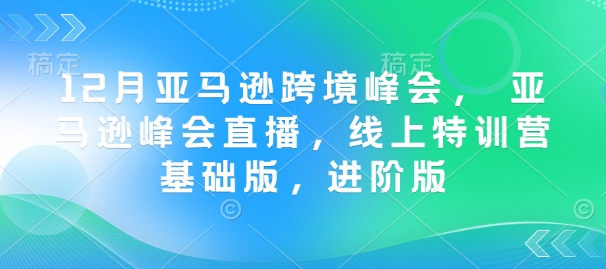 12月亚马逊跨境峰会, 亚马逊峰会直播,线上特训营基础版,进阶版-网创星球