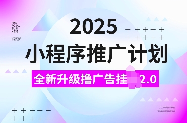 2025小程序推广计划,全新升级撸广告挂JI2.0玩法,日入多张,小白可做【揭秘】-网创星球