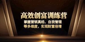 高效创富训练营：掌握营销真经、自我管理等多维度，实现财富倍增-网创星球