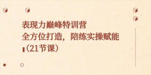 表现力巅峰特训营，全方位打造，陪练实操赋能（21节课）-网创星球