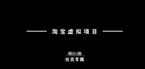 淘宝虚拟项目，从理论到实操，新手也能快速上手-网创星球