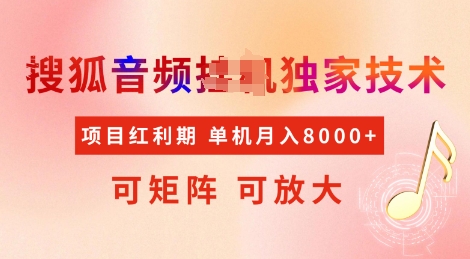 全网首发搜狐音频挂JI独家技术,项目红利期,可矩阵可放大,稳定月入8k【揭秘】-网创星球