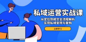私域运营实战课,从定位到成交全流程解析,实现私域变现与复购-网创星球