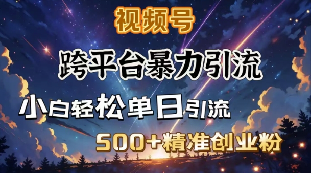 跨平台暴力引流,私域完美闭环,日引500+精准创业粉-网创星球