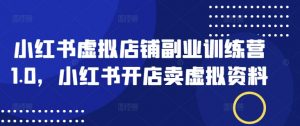 小红书虚拟店铺副业训练营1.0,小红书开店卖虚拟资料-网创星球
