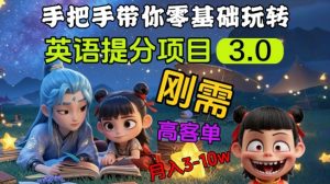 英语提分项目3.0,私域高客单价,刚需,月入3-10个-网创星球