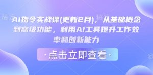 AI指令实战课(更新2月)，从基础概念到高级功能，利用AI工具提升工作效率和创新能力-网创星球
