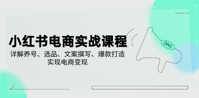 小红书电商实战课程,详解养号、选品、文案撰写、爆款打造,实现电商变现-网创星球