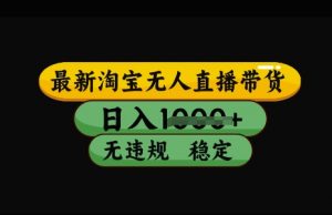 最新淘宝无人直播带货，日入几张，不违规不封号稳定，3月中旬研究的独家技术，操作简单【揭秘】-网创星球