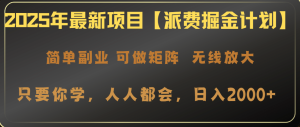 2025年最新项目【派费掘金计划】操作简单，日入2000+-网创星球