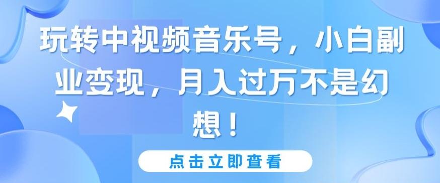 玩转中视频音乐号，小白副业变现，月入过万不是幻想【揭秘】-网创星球