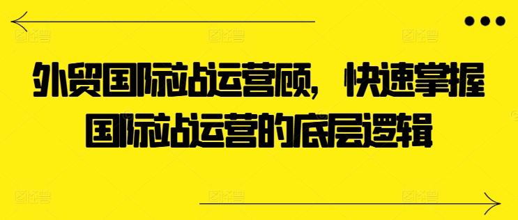 外贸国际站运营顾问，快速掌握国际站运营的底层逻辑-网创星球