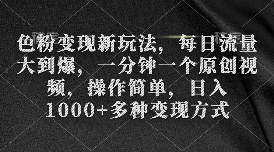 (9282期)色粉变现新玩法，每日流量大到爆，一分钟一个原创视频，操作简单，日入1...-网创星球
