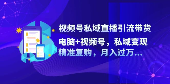 视频号私域直播引流带货：电脑+视频号，私域变现，精准复购，月入过万...-网创星球