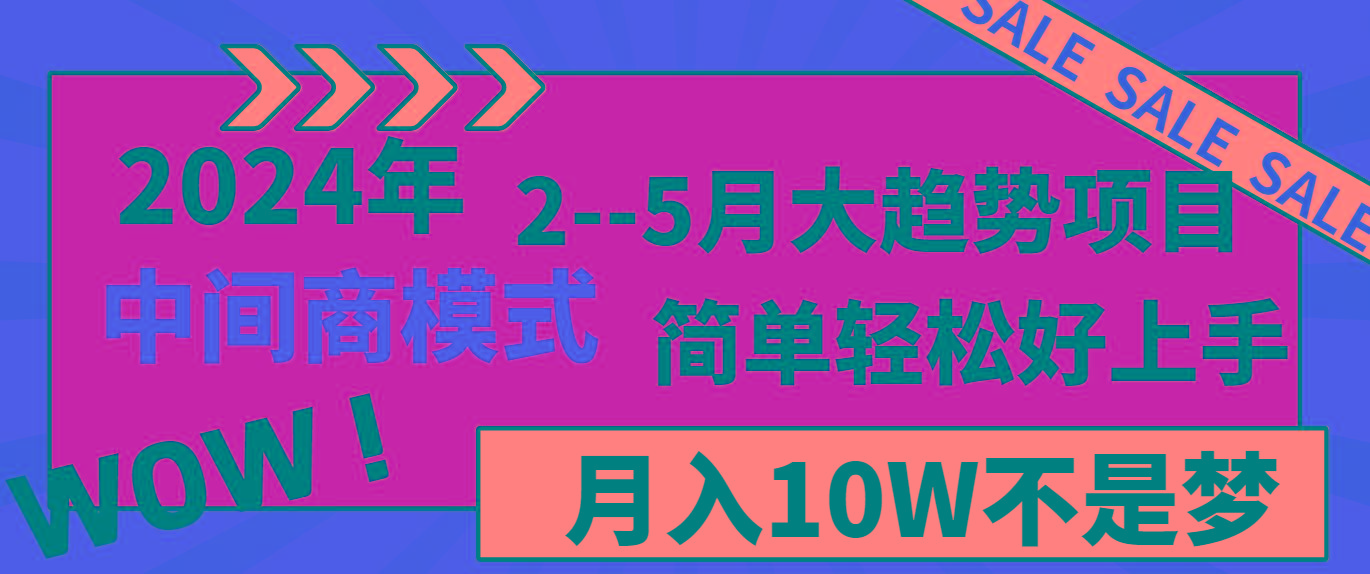 2024年2–5月大趋势项目，利用中间商模式，简单轻松好上手，轻松月入10W…-网创星球
